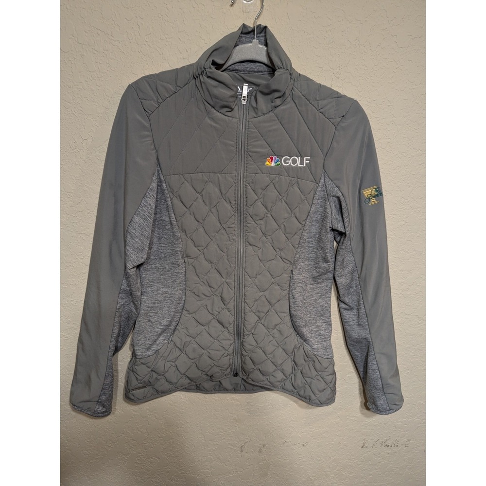 Adidas Womens Golf Jacket Quilted‎ Full Zip NBC The Presidents Cup Gray S